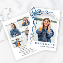 Bleu tendance Ruban de Bow 5 PHOTO Graduation Part