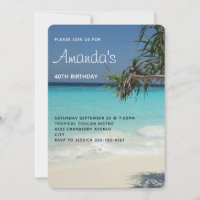 Bleu Tropical Beach Scène Photo Anniversaire