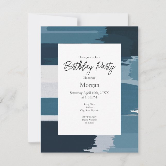 Invitation Bleu turquoise (Devant)
