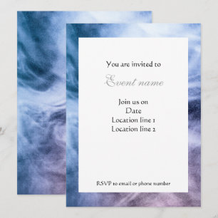 Invitation Bleu violet blanc abstrait nuages célestes Invitat