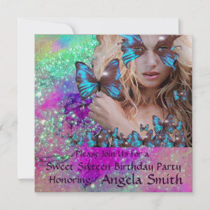 Invitation BLEUE BOUTEILLE SUCRE 16 PARTY MONOGRAM, Champagne