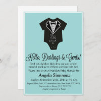 Invitation bleue de baby shower