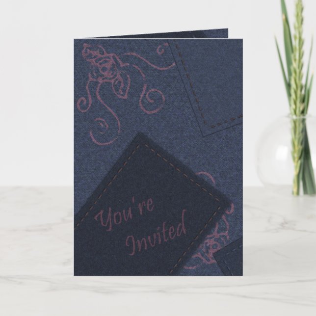 Invitation bleue de denim (Devant)