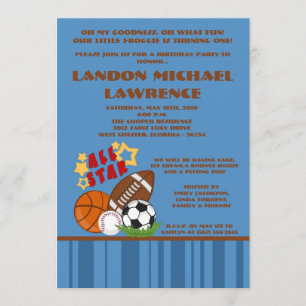 invitation bleue de fête d'anniversaire de 5x7 All