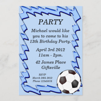 Invitation bleue de fête d'anniversaire de ballon