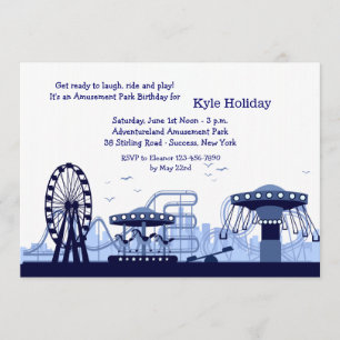Invitation (bleue) de parc d'attractions