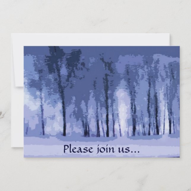 Invitation bleue de partie de solstice d'hiver en (Devant)