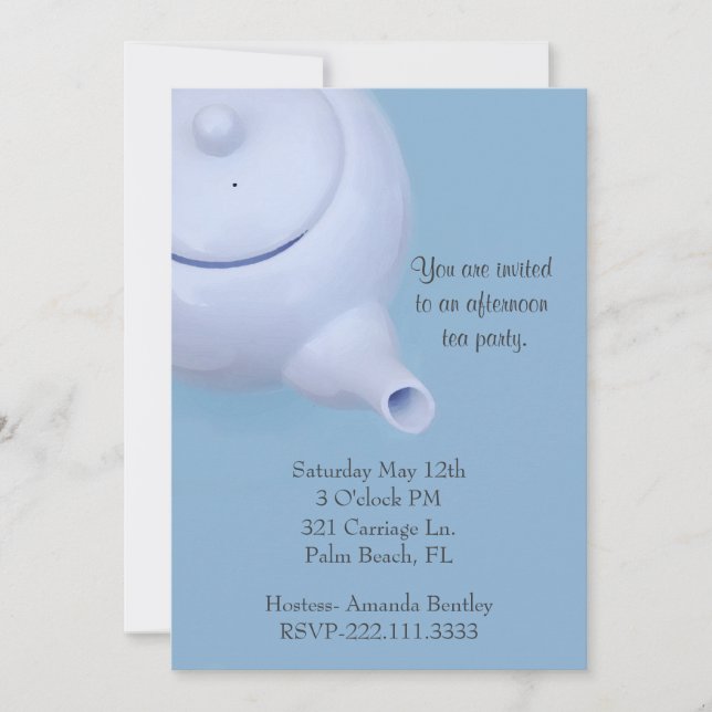 Invitation bleue de thé (Devant)