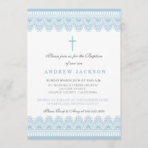 Invitation bleue élégante de baptême/baptême