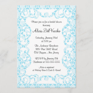Invitation bleue élégante de Fête de la mariée de