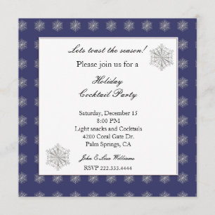 Invitation bleue et argentée élégante d'hiver