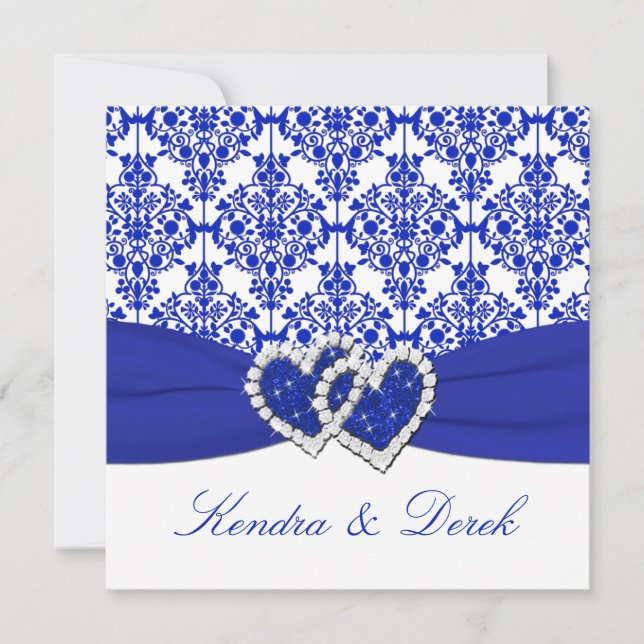 Invitation bleue et blanche de douche de couples (Devant)