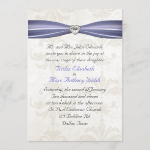 Invitation bleue et crème de bigorneau de mariage