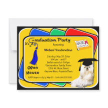 Invitation bleue maltaise de fête de remise des
