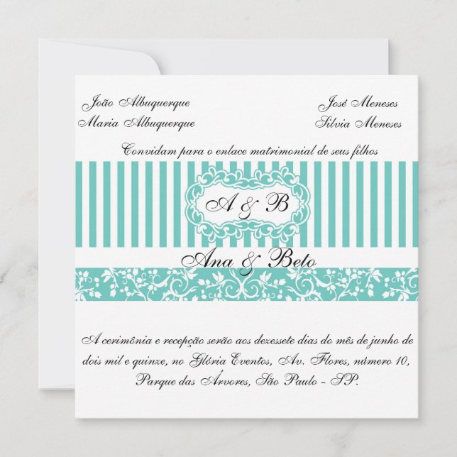 Invitation Bleue Tiffany (Devant)