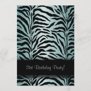 Invitation bleue turquoise de fête d'anniversaire
