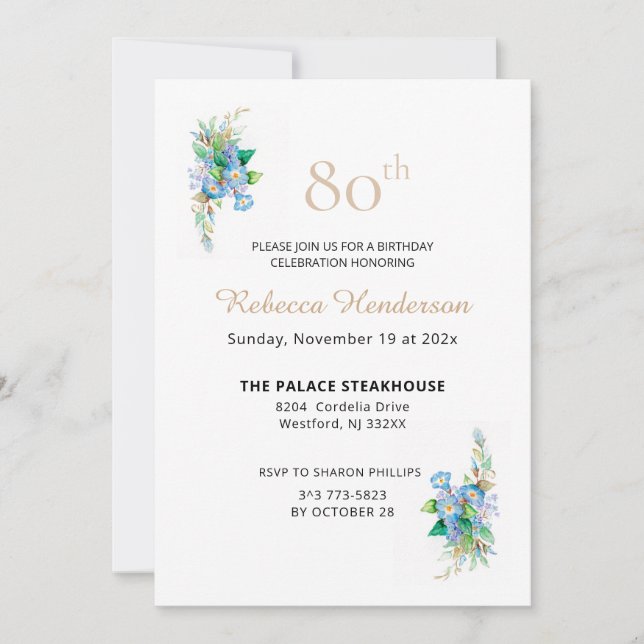 Invitation Bleus Célestes (Devant)