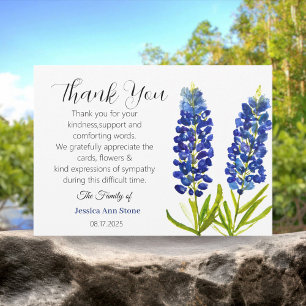 Invitation Bleus de sympathie Fleurs d'enterrement Remercieme