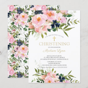 Invitation Bleus Roses & Peonies