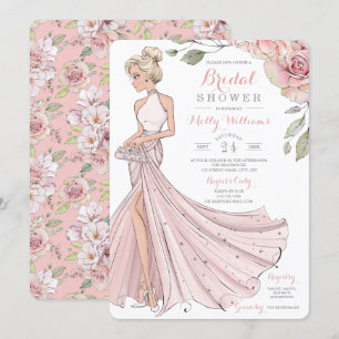 Invitation Bling et Fête de la mariée de jeune mariée de