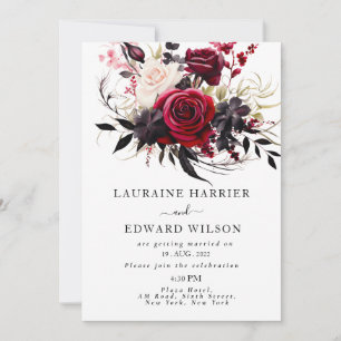 Invitation Bliss de Bourgogne : Elégant Motif floral en Win