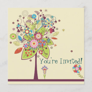 Invitation bliss de fleurs vectorielles colorées