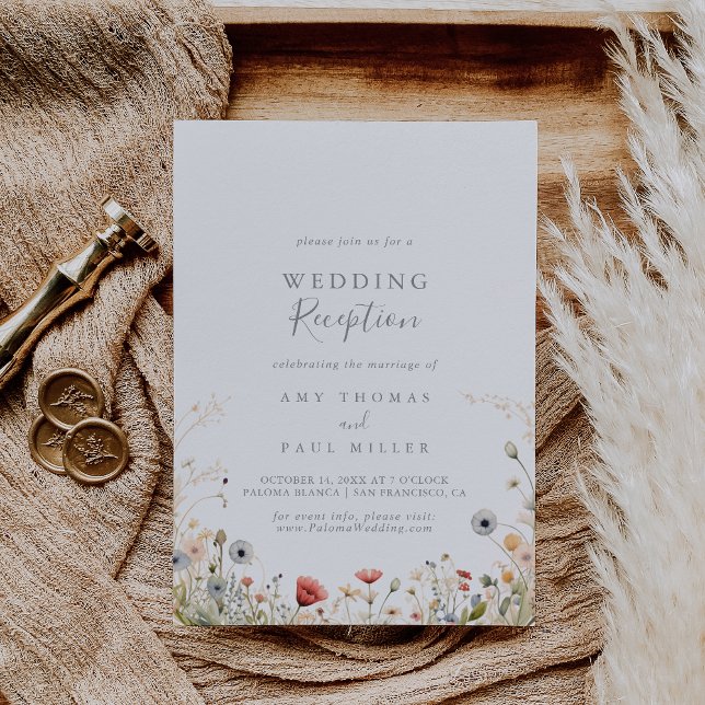 Invitation Blissful Boho Wildflower Wedding Reception (Créateur téléchargé)