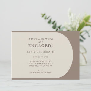 Invitation Bloc de couleur minimaliste moderne Fiançailles Br