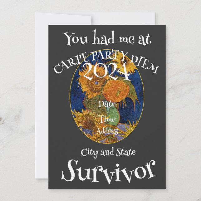 Invitation Bloc de fête de surprise d'anniversaire 2024 (Devant)