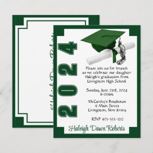 Invitation Blocs de coin Blancs et verts