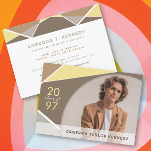 Invitation Blocs de couleur Geo artistique Photo Graduation P
