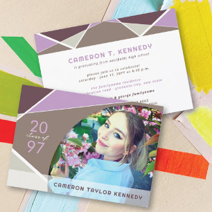 Invitation Blocs de couleur géo artistiques Photo Fête de rem