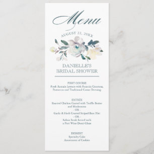Invitation Blogs Vintages Flore aquarelle Menu Mariage