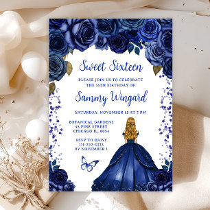 Invitation Blonde aux Cheveux Blonds Princesse Sweet Seize An