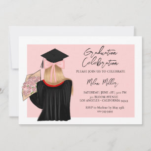 Invitation Blonde Coquette Coquette Graduate Graduate Party