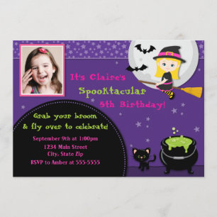 Invitation Blonde d'invitation d'anniversaire de Halloween de