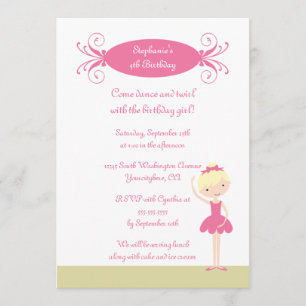Invitation blonde mignonne de fête d'anniversaire