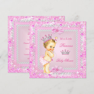 Invitation Blonde Princess Baby shower rose Parties scintilla