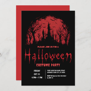 Invitation Blood Moon Halloween Party