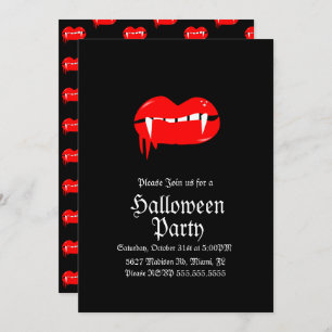 Invitation Bloody Lips Vampire Halloween fête d'anniversaire