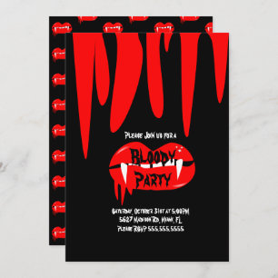 Invitation Bloody Vampire Halloween fête d'anniversaire