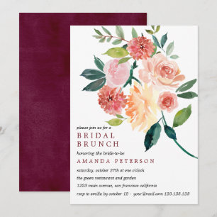 Invitation Bloom rustique   Bouquet de mariée Brunch nuptial 