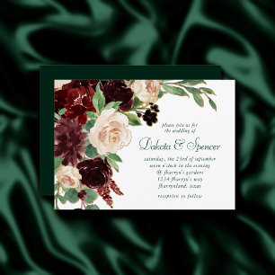 Invitation Blooms rustiques   Terracotta et Marsala Red Bouqu