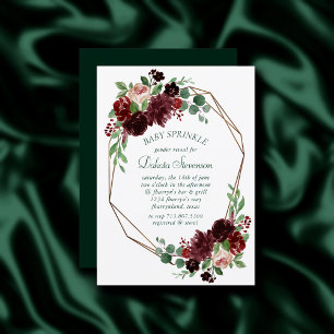 Invitation Blooms rustiques   Terracotta Marsala Baby Sprinkl