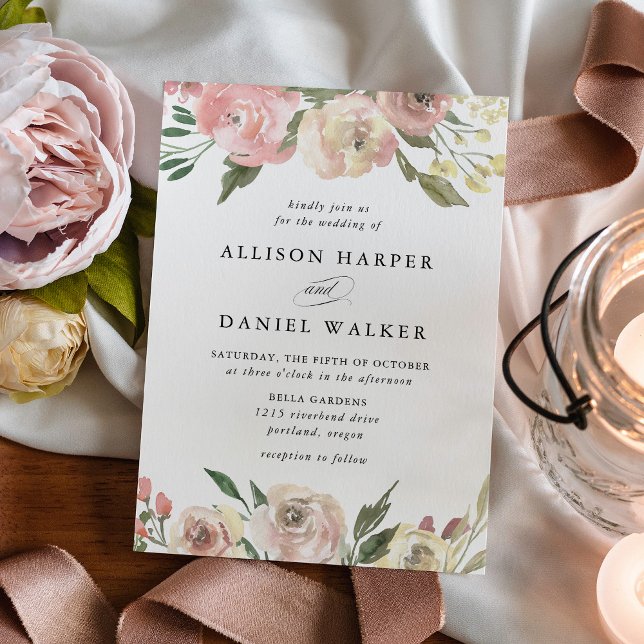 Invitation Blooms subtiles | MARIAGE (Créateur téléchargé)