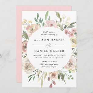Invitation Blooms subtiles   MARIAGE