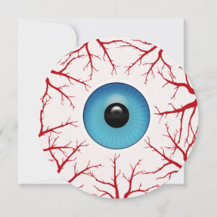 Invitation Blooshot Eyeball Round Halloween Party