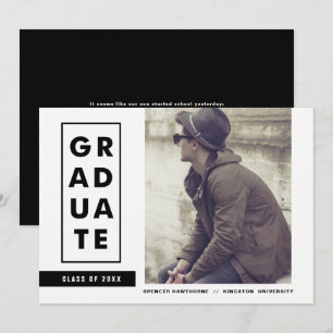 Invitation Bloquer la typographie Stripes Photo Graduation Pa