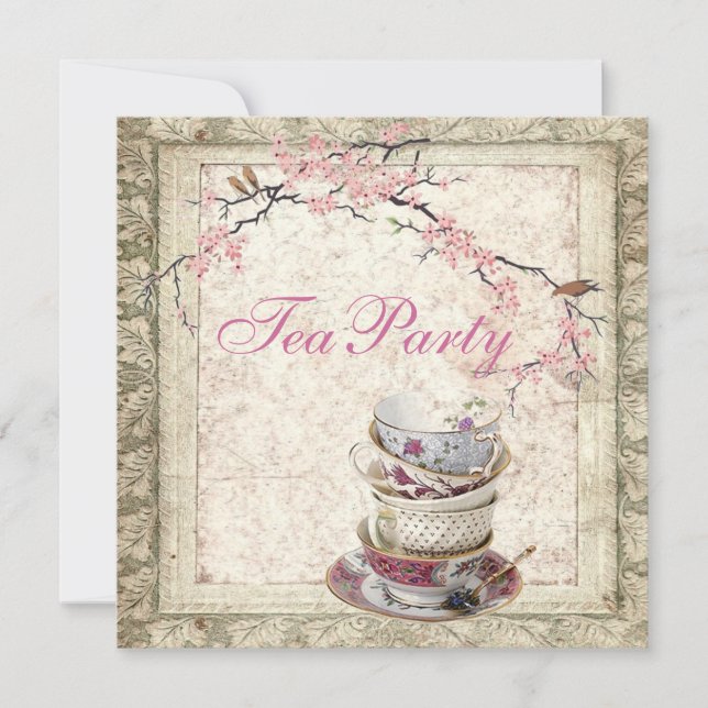 Invitation Blossom Country Fête des mariées Tea Party Invitat (Devant)