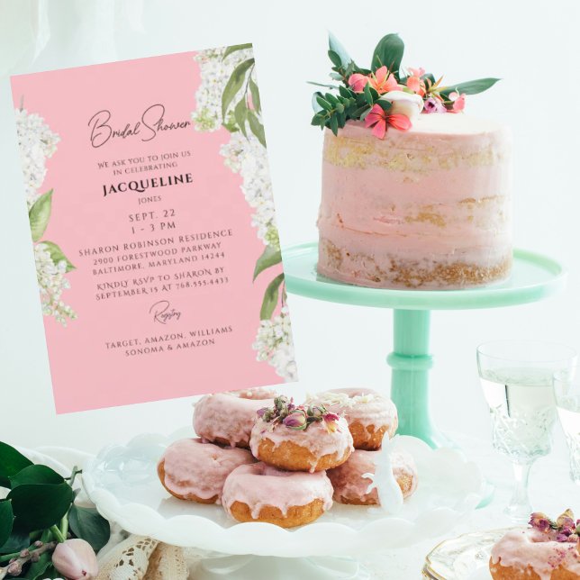 Invitation Blossom Rose Blanc Hydrangée Fête des mariées Flor (Créateur téléchargé)